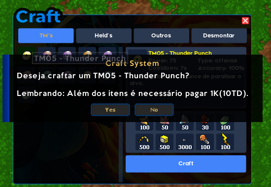 Confirmação de Craft