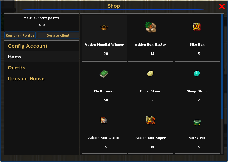Itens Exclusivos